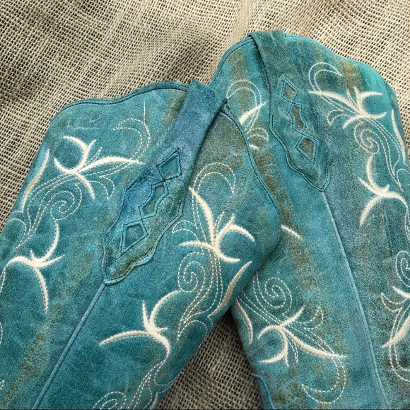 Corral | Western Turquoise Pointed Toe Boots - Picture 6 of 7